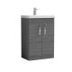 600mm Floor Standing Vanity With Basin 3 - Nuie ATH025D Anthracite Woodgrain, Grey Avola colour ,image 1