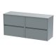 1200mm Wall Hung 4 Drawer Unit & Worktop - Nuie HAV2304W2 Grey, Grey colour ,image 1