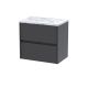 600 Wall Hung 2-Drawer Unit & Laminate Worktop - Nuie HAV2204LCM Grey, Grey colour ,image 1