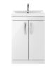 600mm Floor Standing Vanity With Basin 1 - Nuie ATH027A Gloss White, White colour ,image 1
