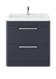 Floor Standing 800mm Cabinet & Ceramic Basin - Hudson Reed SOL303A Indigo Blue, Blue colour ,image 1