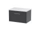 600mm Wall Hung Single Drawer Vanity & Laminate Top - Hudson Reed JNU2222LSW Grey, Grey colour ,image 1