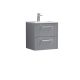 500mm Wall Hung 2 Drawer Vanity & Basin 2 - Nuie DPF292B Grey, Grey colour ,image 1