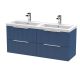 1200mm Wall Hung 4 Drawer Vanity & Double Basin - Hudson Reed DFF393C Blue, Blue colour ,image 1
