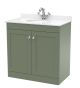 800mm Floor Standing 2 Door Vanity & Marble Top 1TH - Nuie CLC826WR1 Green, Green colour ,image 1