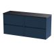 1200mm Wall Hung 4-Drawer Unit & Laminate Worktop - Nuie HAV2904LSB2 Blue, Blue colour ,image 1