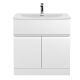 800mm Floor Standing 2 Door Vanity Unit & Basin 4 - Hudson Reed URB105G Satin White, White colour ,image 1