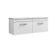 1200mm Wall Hung 2-Drawer Unit & Laminate Worktop - Nuie ATH041LBG2 White, White colour ,image 1