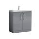 800mm Floor Standing 2 Door Vanity & Basin 1 - Nuie ARN2205A Grey, Grey colour ,image 1