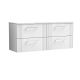 1200 Wall Hung 4-Drawer Vanity & Laminate Worktop - Nuie DPF193LSW2 White, White colour ,image 1