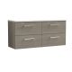 1200mm Wall Hung 4-Drawer Vanity & Laminate Worktop - Nuie ARN2524LSW2 Oak, Oak colour ,image 1