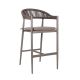 Rope Weave Bar Chair Half Back With Woven Seat - 690 x 1100 - Taupe