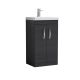 500mm Floor Standing Vanity With Basin 3 - Nuie ATH005D Charcoal Black, Hacienda Black colour ,image 1