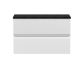 800mm Wall Hung 2-Drawer Vanity Unit & Laminate Worktop - Hudson Reed URB106LSB Satin White, White colour ,image 1