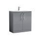 800mm Floor Standing 2 Door Vanity & Basin 4 - Nuie ARN2205G Grey, Grey colour ,image 1