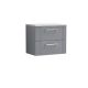 600mm Wall Hung 2 Drawer Vanity & Laminate Top - Nuie DPF293LBG Grey, Grey colour ,image 1