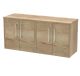 1200mm Wall Hung 4 Door Vanity & Worktop - Hudson Reed JNU1823W2 Oak, Oak colour ,image 1