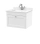 600mm Wall Hung 1 Drawer Vanity & Marble Top 1TH - Nuie CLC194WS1 White, White colour ,image 1