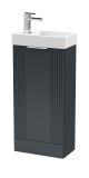 400mm Floor Standing Cabinet & Basin - Nuie FLT1420 Black, Black colour ,image 1