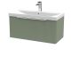 800mm Wall Hung Single Drawer Vanity & Basin 3 - Hudson Reed DFF896D Green, Green colour ,image 1
