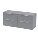 1200mm Wall Hung 4 Drawer Vanity & Worktop - Hudson Reed DFF293W2 Grey, Grey colour ,image 1