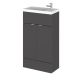 500mm Vanity Unit & Basin - Compact - Hudson Reed CBI922 Gloss Grey, Grey colour ,image 1