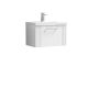 600mm Wall Hung Single Drawer Vanity & Basin 1 - Nuie DPF194A White, White colour ,image 1