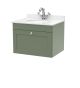 600mm Wall Hung 1 Drawer Vanity & Marble Top 1TH - Nuie CLC894WR1 Green, Green colour ,image 1