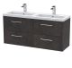 1200mm Wall Hung 4 Drawer Vanity & Double Basin - Hudson Reed JNU2624C Brown, Brown colour ,image 1