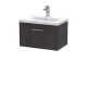 600mm Wall Hung 1 Drawer Vanity & Basin 1 - Hudson Reed JNU2622A Brown, Brown colour ,image 1