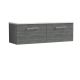 1200mm Wall Hung 2-Drawer Vanity & Laminate Worktop - Nuie ARN522LSW2 Grey, Grey colour ,image 1