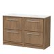 1200mm Floor Standing 4-Drawer Vanity with Marble Worktop - Hudson Reed LIL2733WMT2 Oak, Oak colour ,image 1