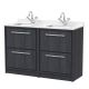 1200mm Floor Standing 4-Drawer Vanity with Marble Worktop Basin - Hudson Reed LIL2233WS2 Grey, Grey colour ,image 1