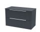 800mm Wall Hung 2 Drawer Vanity & Worktop - Hudson Reed DFF1495W Black, Black colour ,image 1