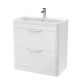 800mm Floor Standing Vanity & Polymarble Basin - Nuie FPA004 Gloss White, White colour ,image 1
