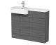 1100mm Combination Unit & Left Hand Semi Recessed Basin - Hudson Reed CBI546 Anthracite Woodgrain, Brown/Grey colour ,image 1