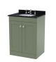 600mm Floor Standing 2 Door Vanity & Marble Top 3TH - Nuie CLC825BR3 Green, Green colour ,image 1