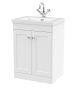 600mm Floor Standing 2-Door Vanity with Basin - 1 Tap Hole - Nuie CLC125L White, White colour ,image 1