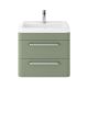 Wall Hung 600mm Cabinet & Basin - Hudson Reed SOL802A Green, Green colour ,image 1