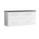 1200mm Wall Hung 4-Drawer Vanity & Laminate Worktop - Nuie ARN124LSB2 White, White colour ,image 1