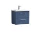 600mm Wall Hung 2 Drawer Vanity & Basin 3 - Nuie DPF393D Blue, Blue colour ,image 1
