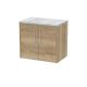 600mm Wall Hung 2 Door Vanity & Laminate Top - Hudson Reed JNU1823LBG Oak, Oak colour ,image 1