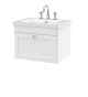 600mm Wall Hung 1-Drawer Vanity with Basin - 3 Tap Hole - Nuie CLC194M White, White colour ,image 1