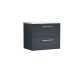 600mm Wall Hung 2 Drawer Vanity & Laminate Top - Nuie DPF1493LSW Black, Black colour ,image 1