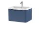 600mm Wall Hung 1 Drawer Vanity & Polymarble Basin - Nuie LUN305 Blue, Blue colour ,image 1