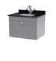 600mm Wall Hung 1 Drawer Vanity & Marble Top 1TH - Nuie CLC294BR1 Grey, Grey colour ,image 1