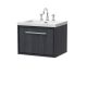 600mm Wall Hung Single Drawer Vanity with Basin - 3 Tap Hole - Hudson Reed LIL2222M Grey, Grey colour ,image 1