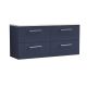 1200mm Wall Hung 4-Drawer Vanity & Laminate Worktop - Nuie ARN2924LSW2 Blue, Blue colour ,image 1