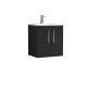 500mm Wall Hung 2 Door Vanity & Basin 4 - Nuie ARN621G Black, Black colour ,image 1