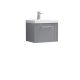 500mm Wall Hung Single Drawer Vanity & Basin 1 - Nuie DPF291A Grey, Grey colour ,image 1